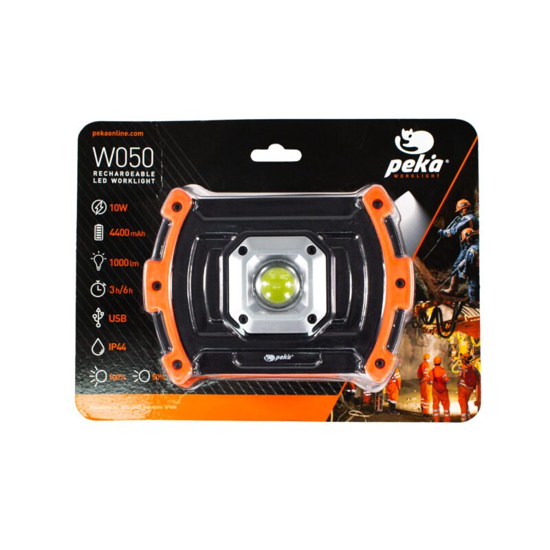 linterna de trabajo led recargable 10 watts 4400mah 1000 lumenes 3 a 6 hrs de uso ip 44 powerbank incluida