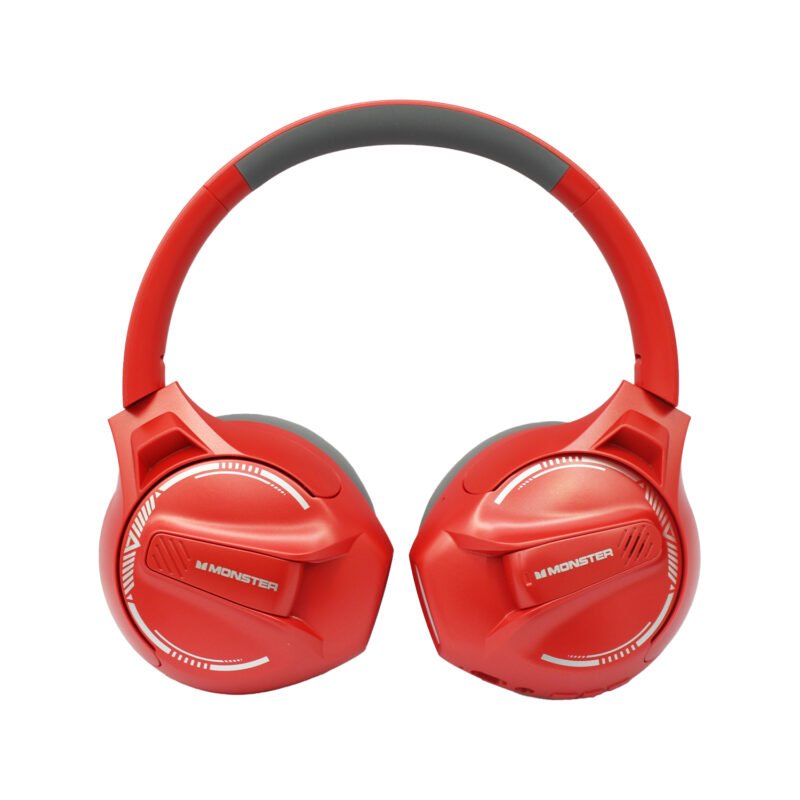 audifono monster bt v5.3, 600mah, 25h uso, carga rapida, diseÑo ajustable y plegable. red — vista 2