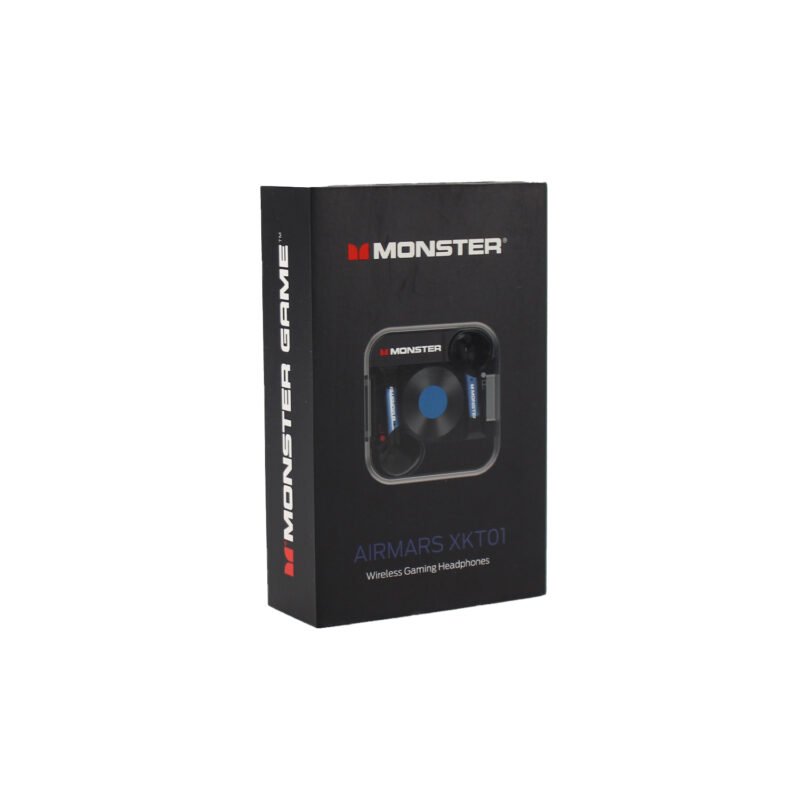 audifono monster, bt v5.2, manos libres, 20h, resistentes a salpicaduras, estuche de carga. black — vista 5