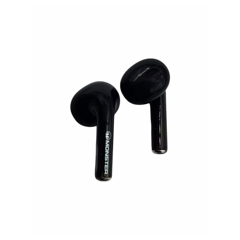 audifono monster, bt v5.2, manos libres, 20h, resistentes a salpicaduras, estuche de carga. black — vista 2