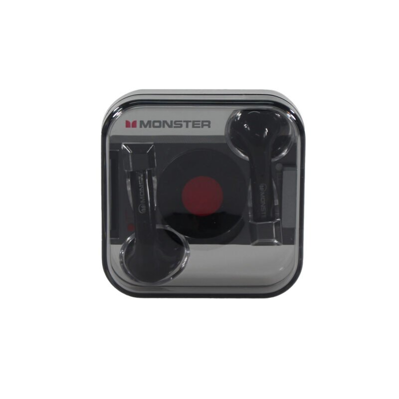 audifono monster, bt v5.2, manos libres, 20h, resistentes a salpicaduras, estuche de carga. black — vista 6
