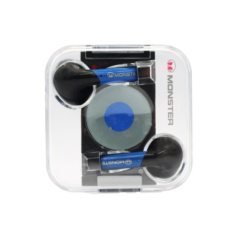 audifono monster, bt v5.2, manos libres, 20h, resistentes a salpicaduras, estuche de carga. blue