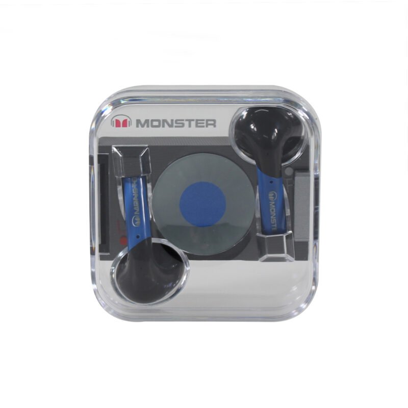 audifono monster, bt v5.2, manos libres, 20h, resistentes a salpicaduras, estuche de carga. blue — vista 5