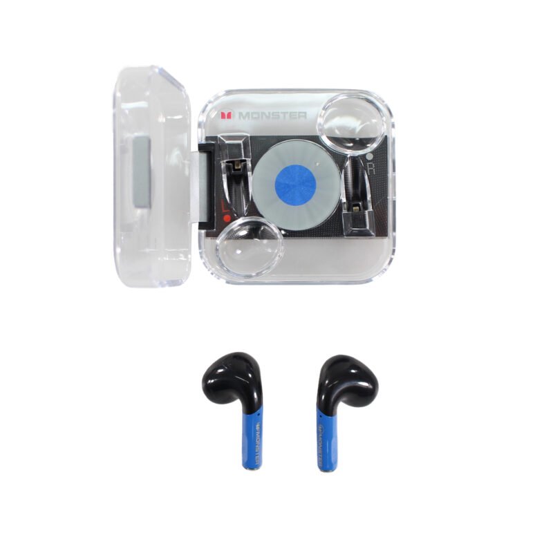 audifono monster, bt v5.2, manos libres, 20h, resistentes a salpicaduras, estuche de carga. blue — vista 6