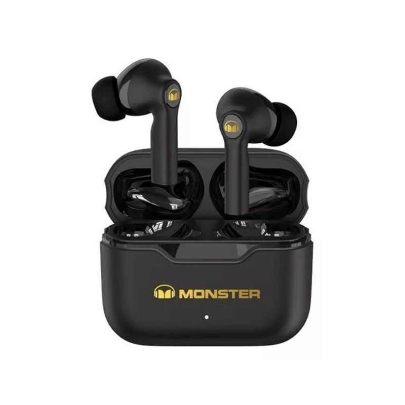 audifono monster inalambricos, bt v5.1, 10m alcance, 20h duracion, estuche carga inalambrica. black — vista 2