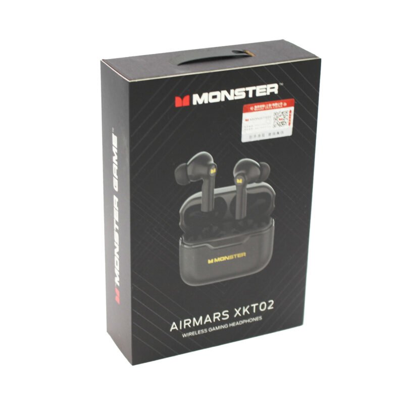 audifono monster inalambricos, bt v5.1, 10m alcance, 20h duracion, estuche carga inalambrica. black