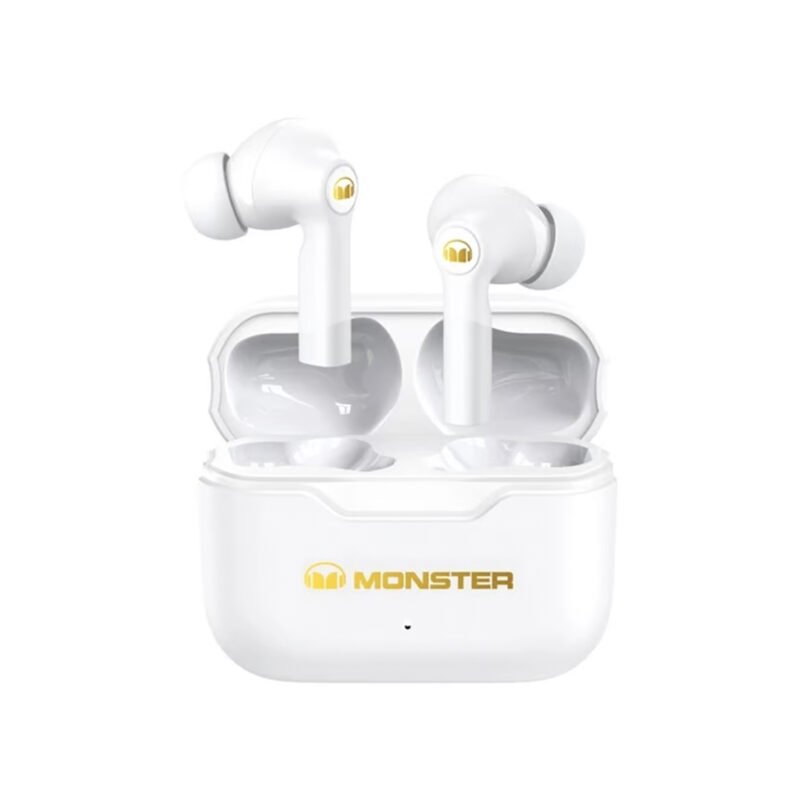 audifono monster inalambricos, bt v5.1, 10m alcance, 20h duracion, estuche carga inalambrica.white — vista 3