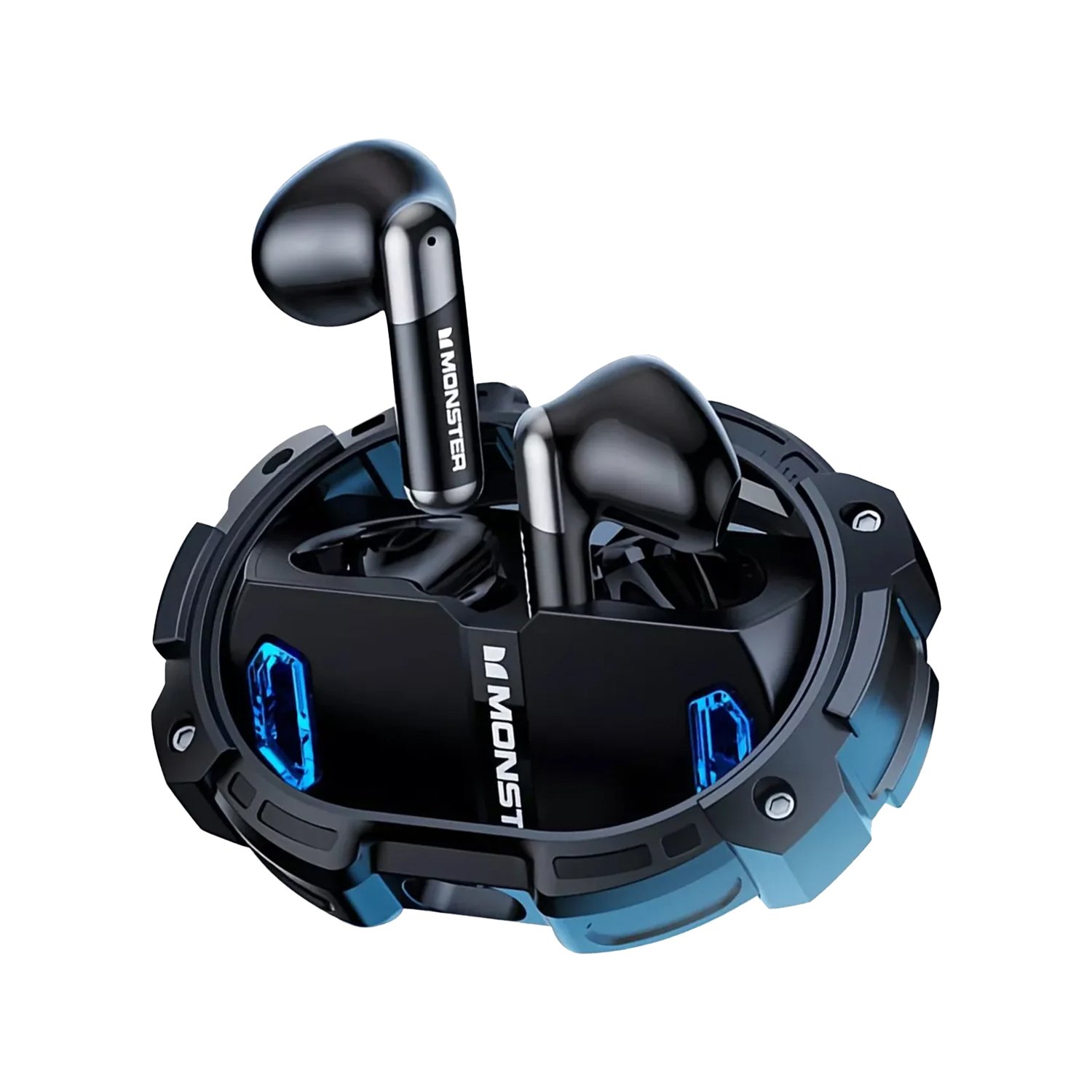 audifono monster inalambricos, bt v5.3, resistente a salpicaduras, carga rapida, estuche 300mah, 5 horas musica. black audifono monster inalambricos, bt v5.3, resistente a salpicaduras, carga rapida, estuche 300mah, 5 horas musica. black