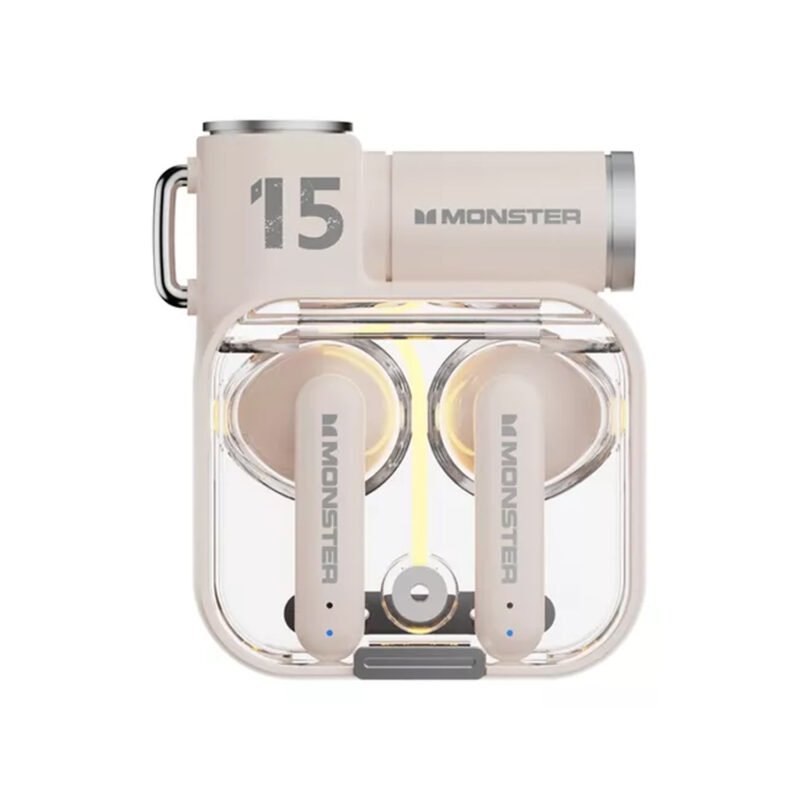 audifono monster inalambricos bt v5.3, baja latencia para videojuegos, modo de reposo largo, cancelacion activa de ruido. beige — vista 2