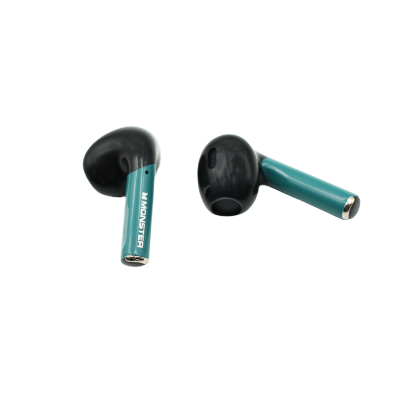 audifono monster bt v5.3, 10m distancia, 4h musica, carga 1.5h, 300mah estuche, 30mah. green — vista 3