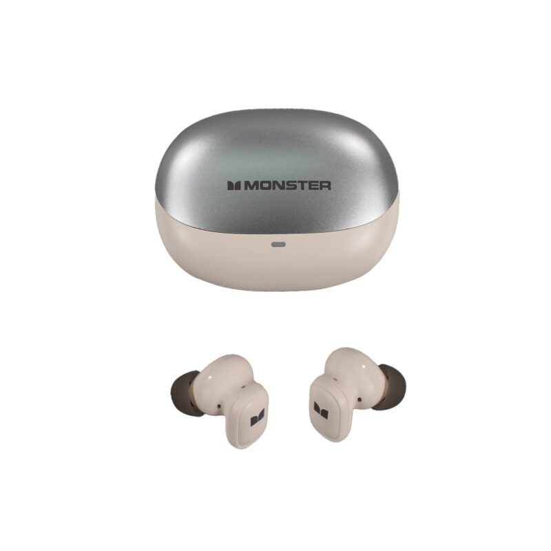 audifono monster bt v5.4 carga tipo c beige — vista 3