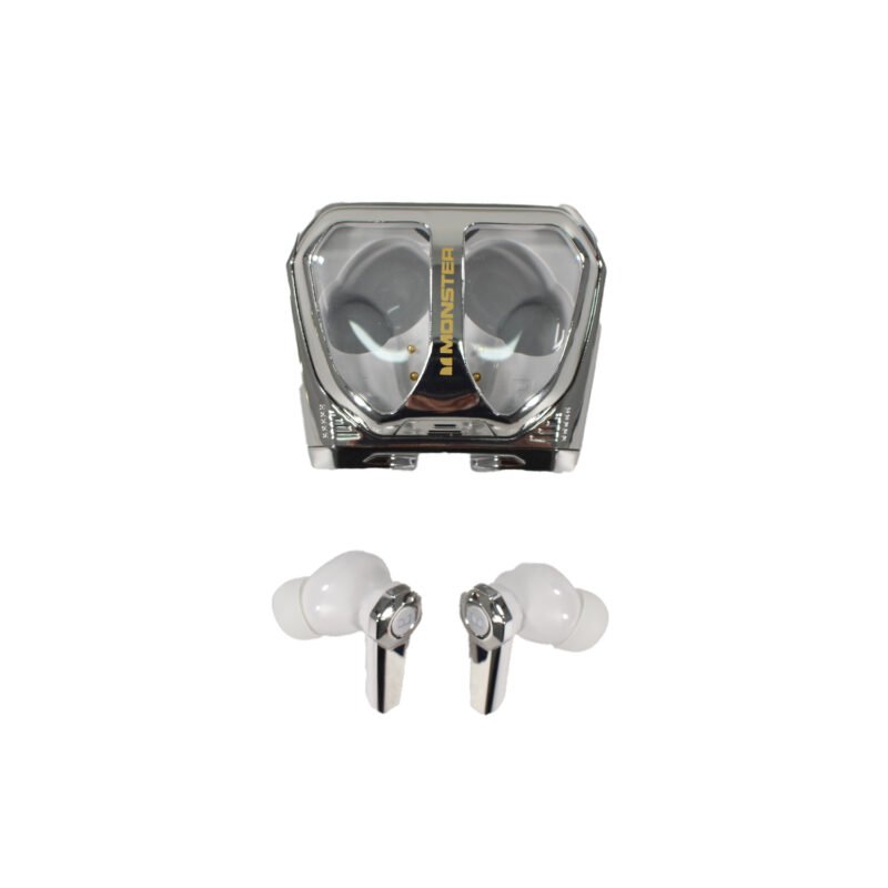 audifono monster bt v5.4 uso continuo 4hrs carga tipo c silver — vista 5
