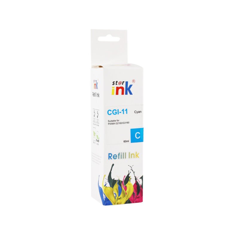 botella tinta starink compatible canon gi 11c cyan 60ml