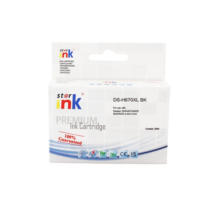 cartucho tinta starink compatible hp 670xl black 21ml