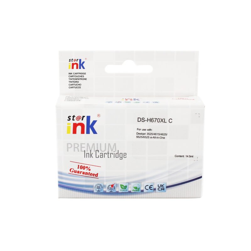 cartucho tinta starink compatible hp 670xl cyan 13ml