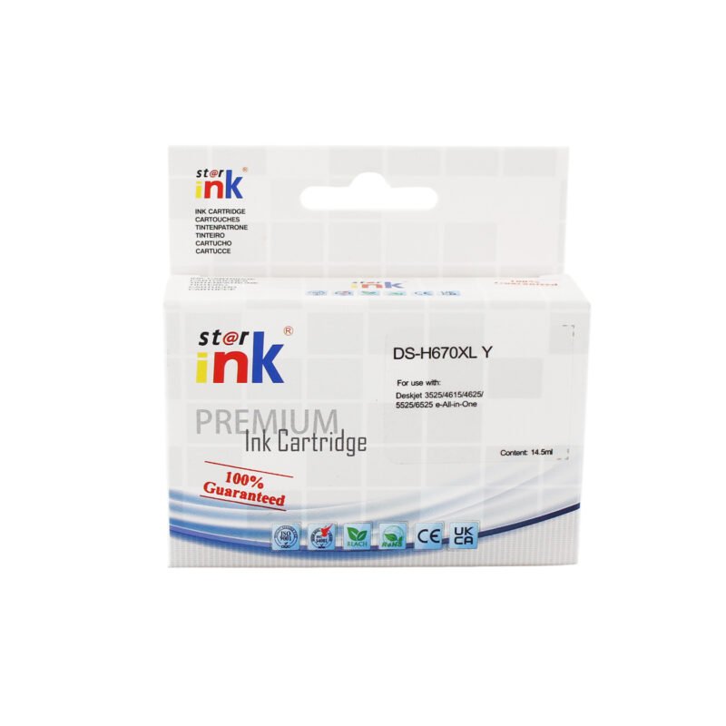 cartucho tinta starink compatible hp 670xl yellow 13ml