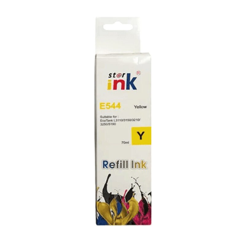 botella tinta starink compatible epson t544y yellow 70ml