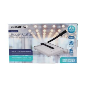 guillotina pacific a3, ajustador de medidas, auto prensado, corta 12 hojas, tamaÑo 12” x 15”.