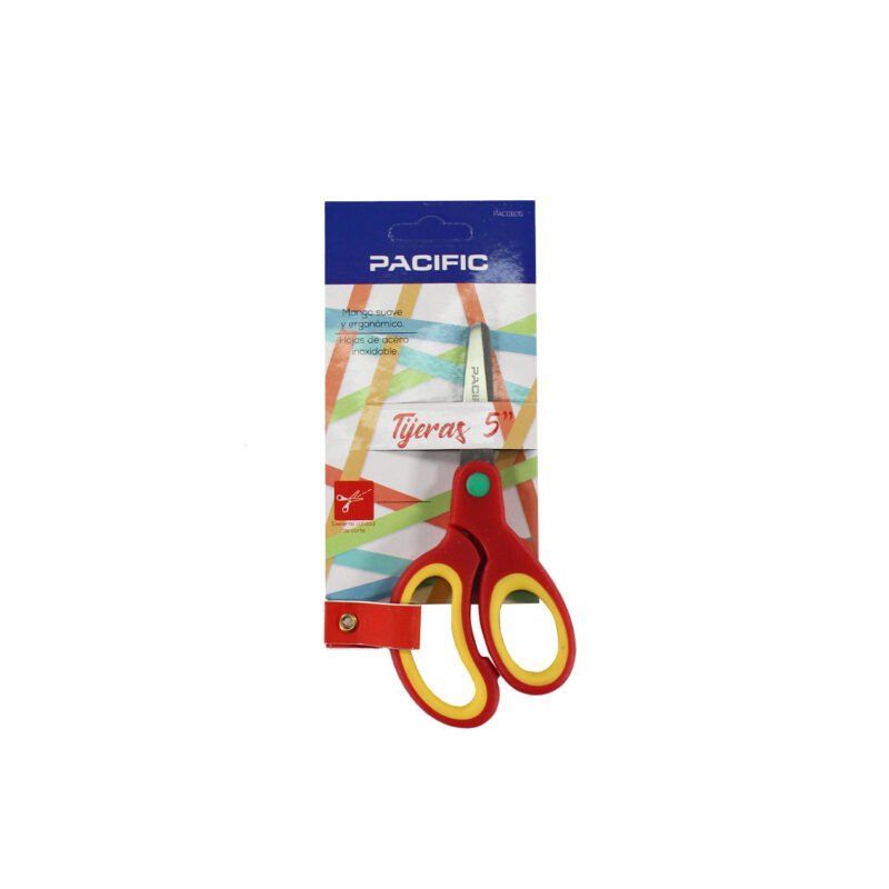 tijera de acero pacific inoxidable 5", mango ergonomico, alto rendimiento, ideal para oficina y escuela. — vista 3