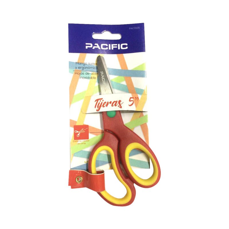 tijera de acero pacific inoxidable 5", mango ergonomico, alto rendimiento, ideal para oficina y escuela. — vista 2