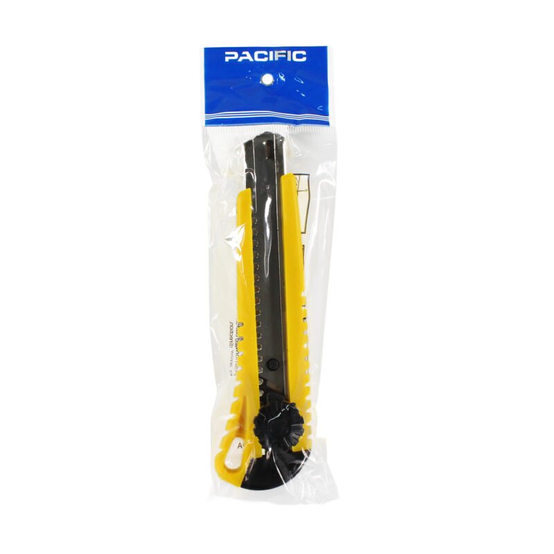cuchillo cartonero de 16 cm pacific, espesor de hoja 18 mm, mango ergonomico metalico y plastico — vista 3