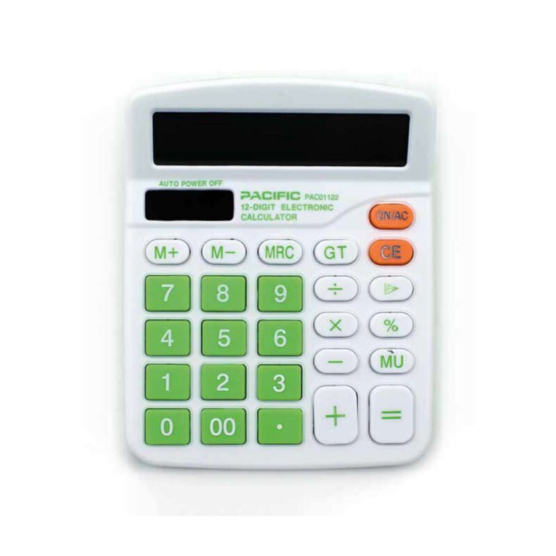 calculadora 12 digitos, funciones basicas, memoria y calculo de cadena. pila aa. green — vista 4