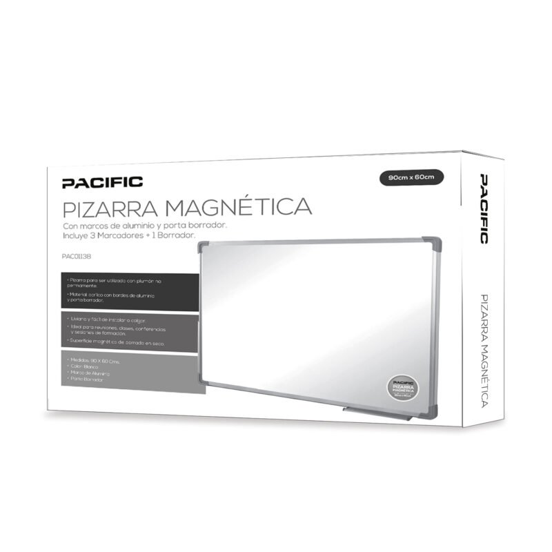 pack de 6 pizarras blanca magnetica galvanizada pacific 90x60cm, incluye 3 marcadores y borrador — vista 3