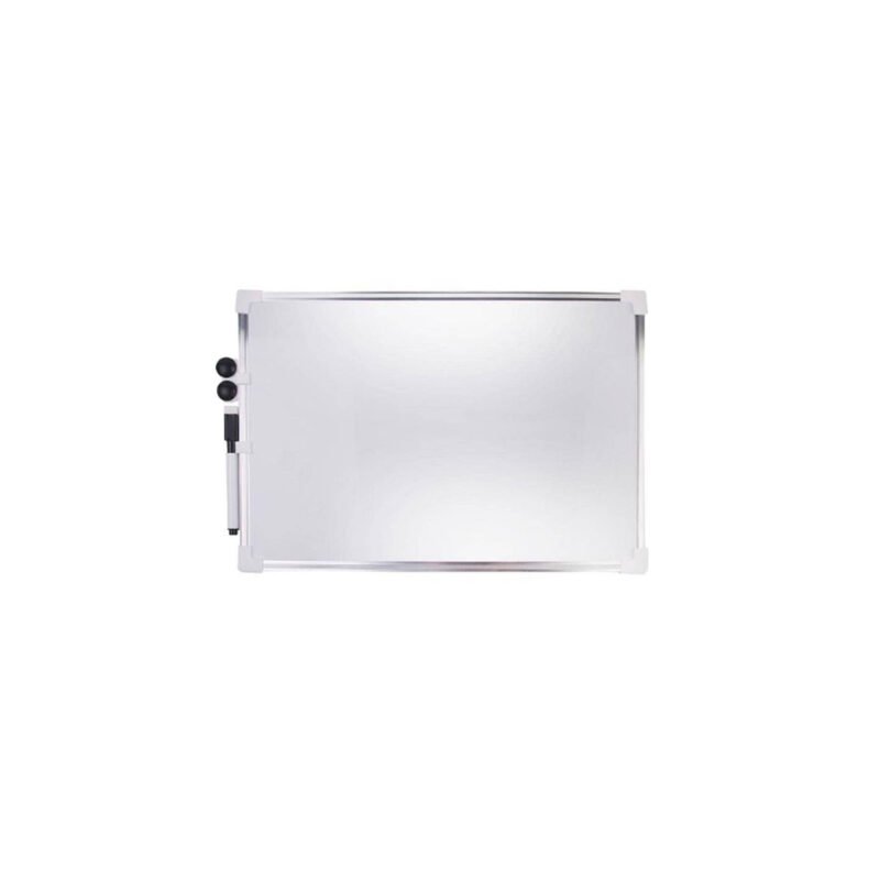 pizarra pacific 30x40cm magnetica, bordes de aluminio, incluye plumon y 2 imanes circulares. — vista 2