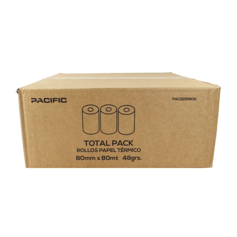 rollo de papel termico pacific pack 50 un. 80mm x 80mm 48gr, para termicas. — vista 2
