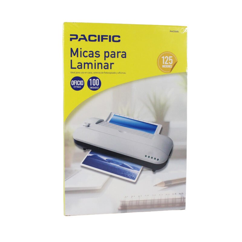 laminas termolaminadora pacific formato oficio/125mic 100 un.