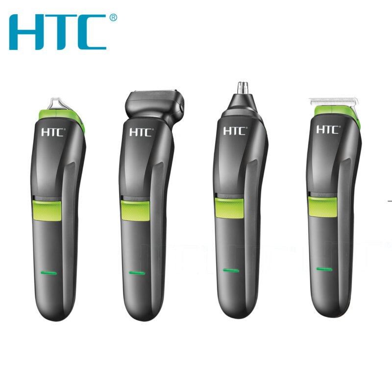 afeitadora htc inalambrica 4 en 1, recortadora de vello, hoja de precision, cortadora de vello para nariz y orejas, cabeza magnetica desmontable, recargable tipo c — vista 3