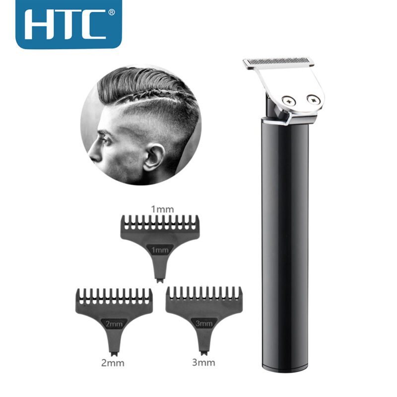 cortadora de pelo htc inalambrica, cuerpo de aluminio, betrÍa de litio 600 mah., carga de 2 horas. recargable tipo c. incluye 4 peines, aceite lubricante, cable de carga usb. — vista 4