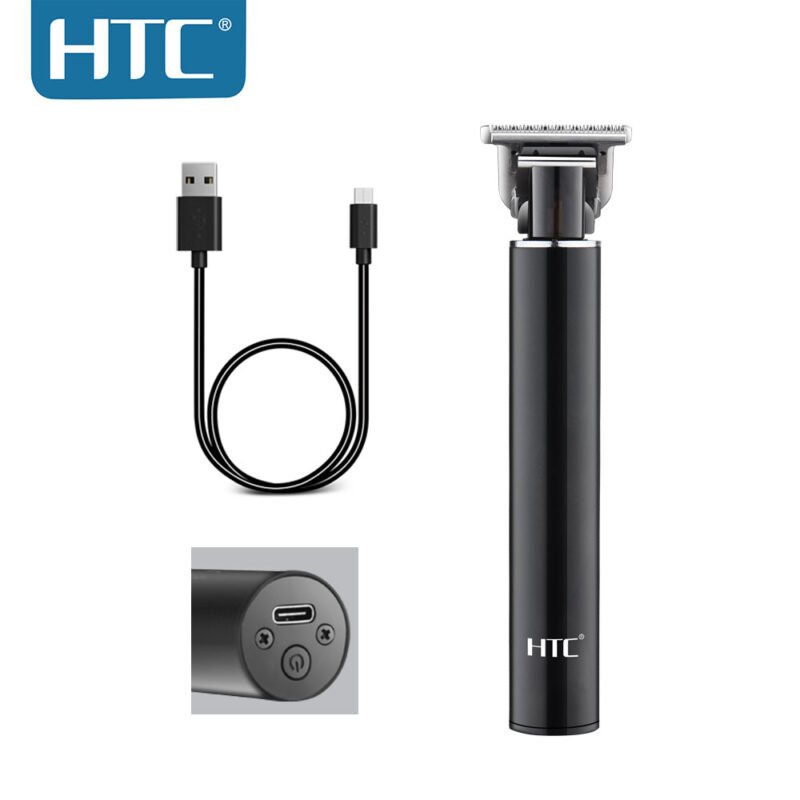cortadora de pelo htc inalambrica, cuerpo de aluminio, betrÍa de litio 600 mah., carga de 2 horas. recargable tipo c. incluye 4 peines, aceite lubricante, cable de carga usb. — vista 5