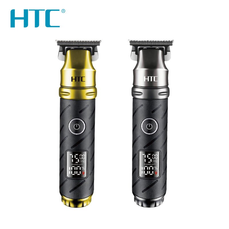 cortadora de pelo htc con doble hoja fija y movil ceramica. bateria 2000 mah, dos velocidades, recargable tipo c. incluye 3 peines, cepillo, base de carga, aceite lubricante, cable de carga usb. — vista 4