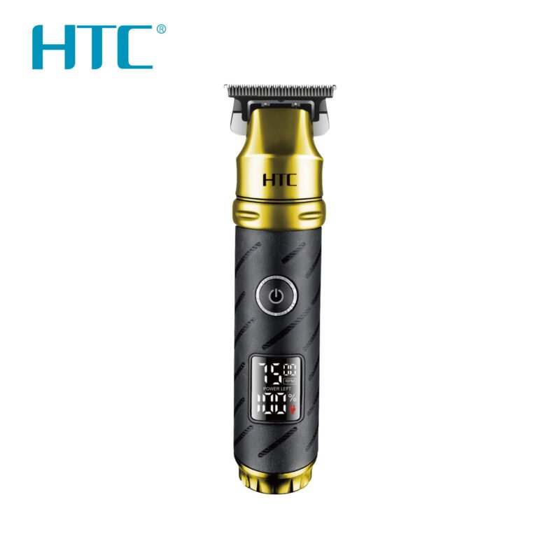 cortadora de pelo htc con doble hoja fija y movil ceramica. bateria 2000 mah, dos velocidades, recargable tipo c. incluye 3 peines, cepillo, base de carga, aceite lubricante, cable de carga usb. — vista 6