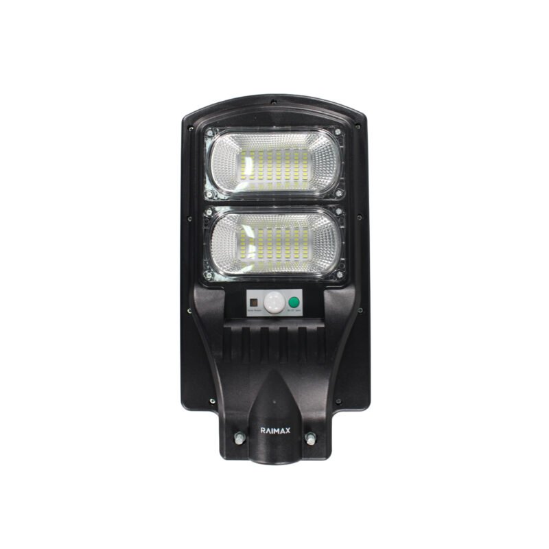 foco solar raimax de 120w de potencia, bateria de 8000mah, 800 1000 lumenes, led 5730, proteccion ip65 con control remoto y soporte incluido — vista 3
