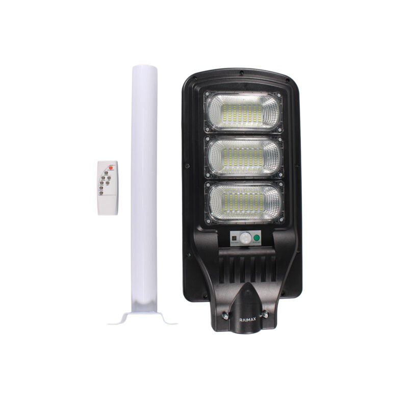 foco solar raimax de 180w de potencia, bateria de 10000mah, 1200 1400 lumenes, led 5730, proteccion ip65 con control remoto y soporte incluido — vista 2