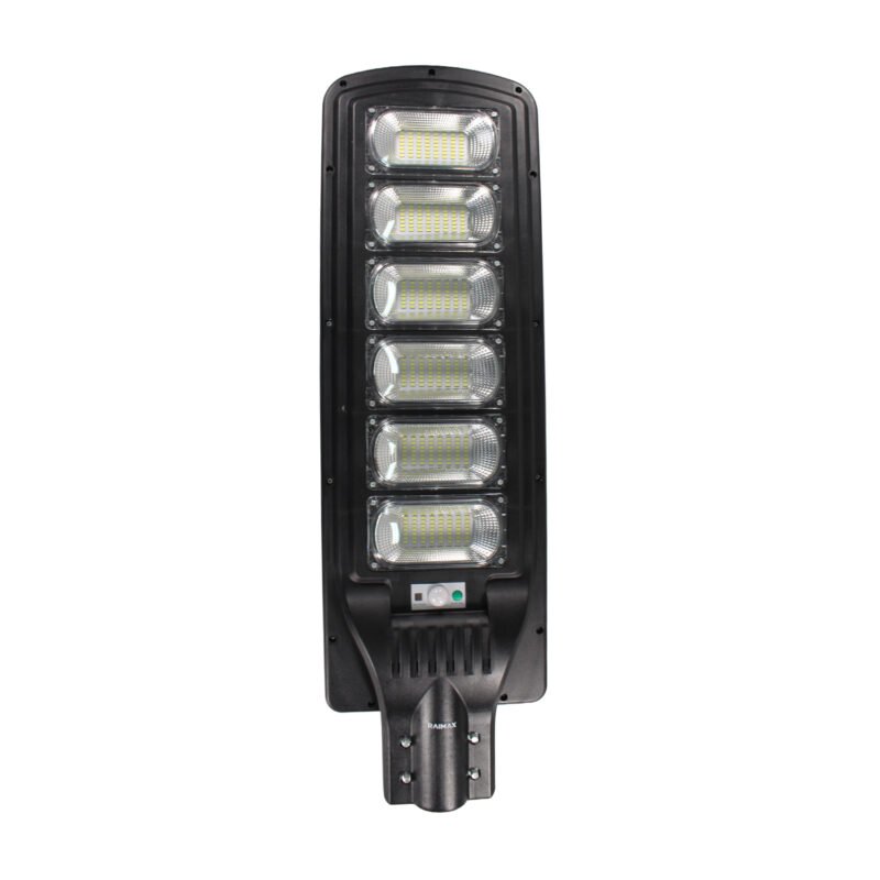 foco solar raimax de 360w de potencia, bateria de 18000mah, 2400 2600 lumenes, led 5730, proteccion ip65 con control remoto y soporte incluido — vista 3