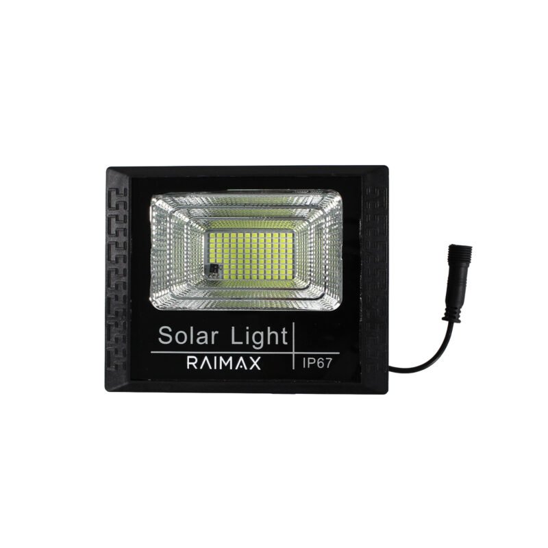 reflector solar raimax de 100w de potencia, bateria de 1500mah, led smd 2835, proteccion ip67 con control remoto incluido — vista 3