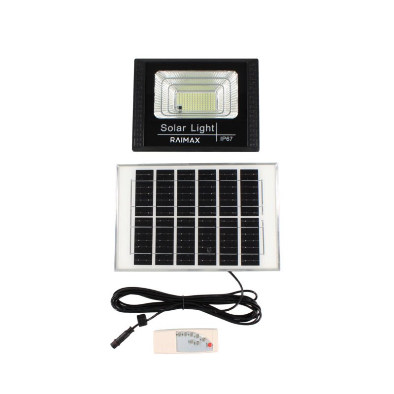 reflector solar raimax de 200w de potencia, bateria de 2500mah, led smd 2835, proteccion ip67 con control remoto incluido — vista 3