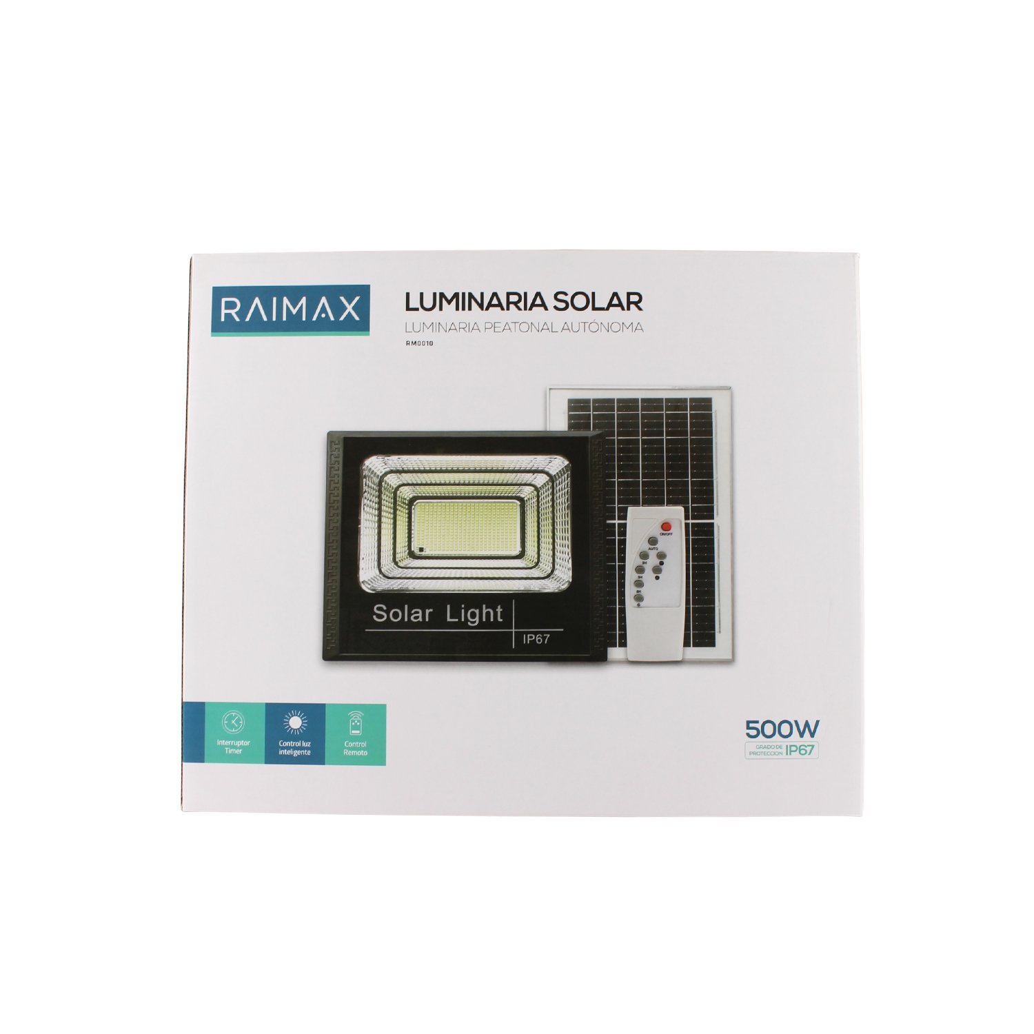reflector solar raimax de 500w de potencia, bateria de 10000mah, led smd 2835, proteccion ip67 con control remoto incluido reflector solar raimax de 500w de potencia, bateria de 10000mah, led smd 2835, proteccion ip67 con control remoto incluido