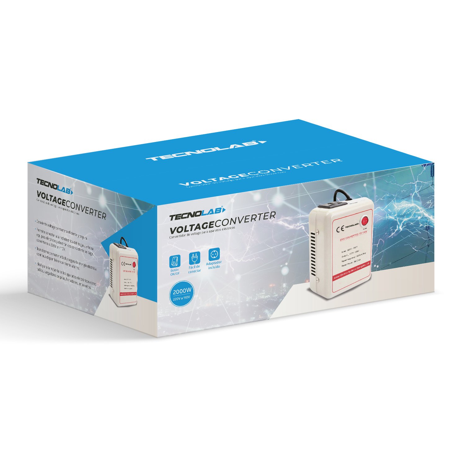 convertidor de corriente de 2000w de 220v a 110v no incluye adaptador convertidor de corriente de 2000w de 220v a 110v no incluye adaptador