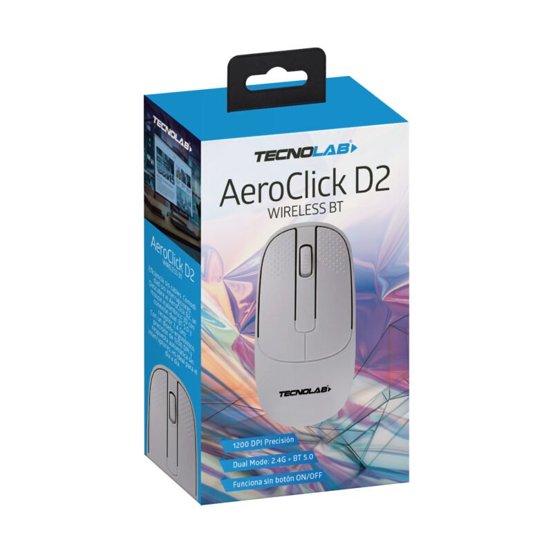 mouse tecnolab inalambrico optico, 3 colores, 2.4ghz, micro receptor usb 2.0, resolucion 1200dpi, distancia 10m.white