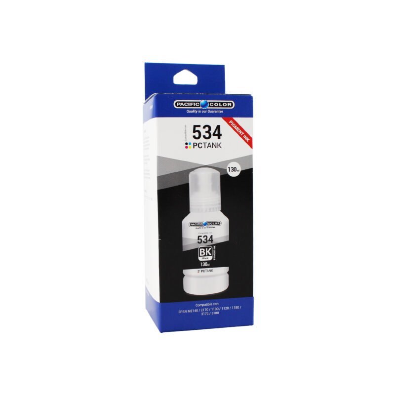 botella tinta pacific color compatible epson t534 pigmentada black