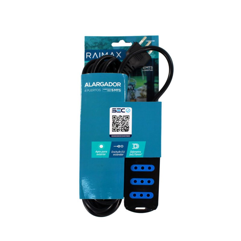 alargador 4 entradas 5 mts raimax — vista 2