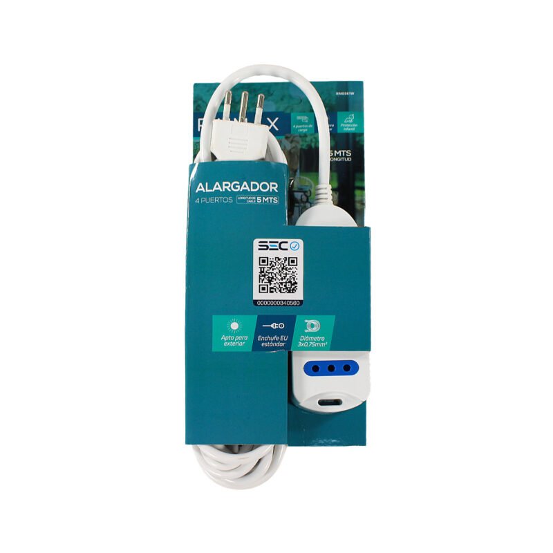 alargador 4 entradas 5 mts raimax — vista 2