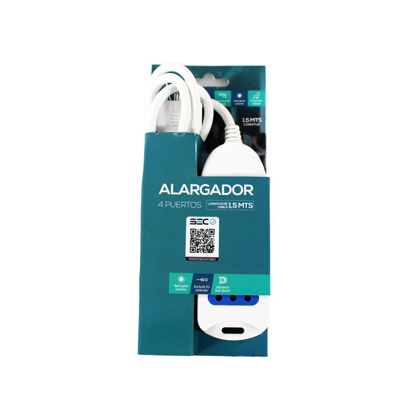 alargador 4 entradas 1.5 mts raimax — vista 2
