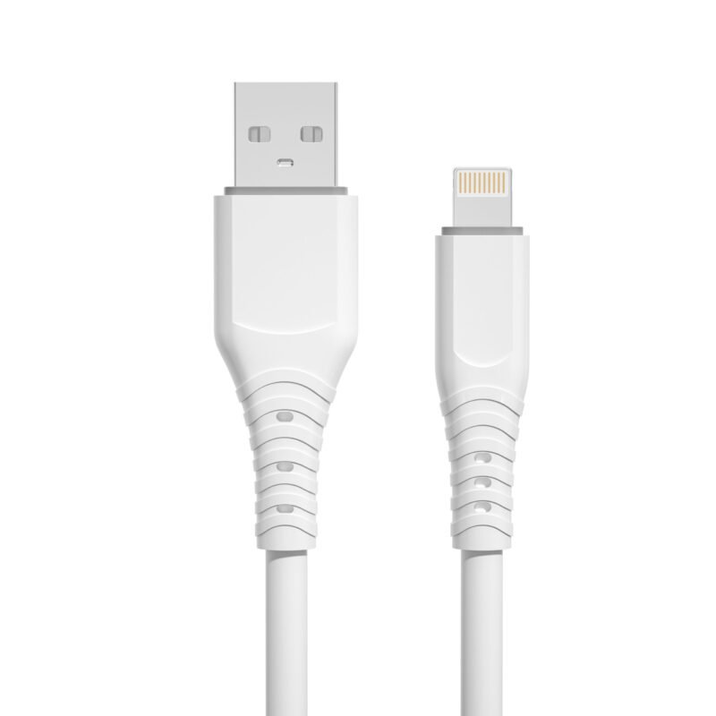 cable tecnolab 12w 2.4a usb a lightning. 1 metro. white — vista 3