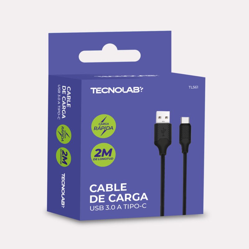 cable tipo c de 2mts para celulares. color negro — vista 3