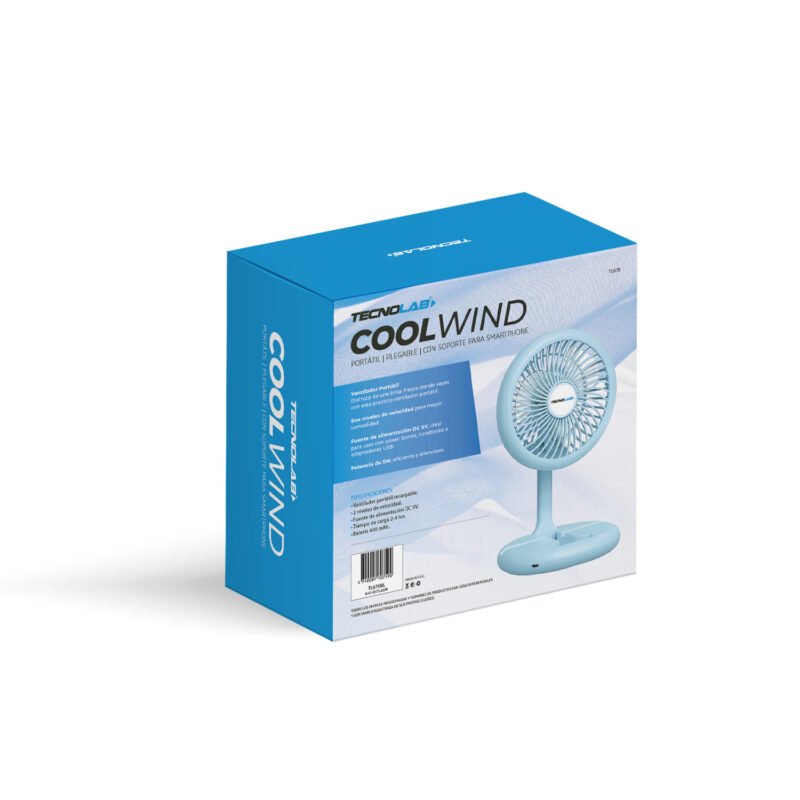 ventilador tecnolab portátil recargable 2 niveles — vista 4